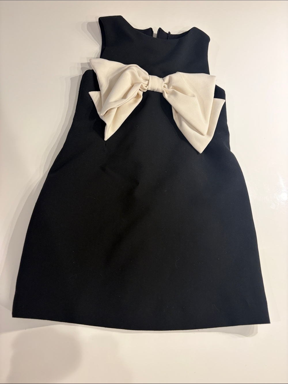 Zara Black Dress with Cream Bow Accent